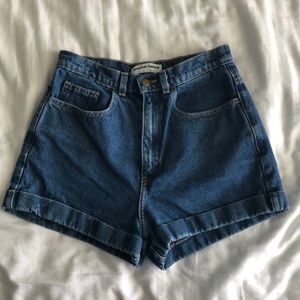 AMERICAN APPAREL ORIGINAL JEAN HIGH WAISTED SHORTS